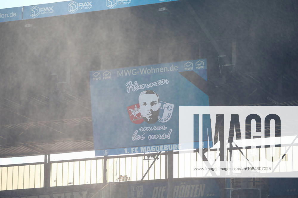Germany Soccer 2. Bundesliga 2026–2027, Matchday 7: 1. FC Magdeburg vs. Hannover 96, Avnet Arena Magdeburg—spectators, fans, stands, choreography, fan choreography,