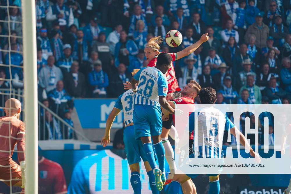 Germany Soccer 2. Bundesliga 2026–2027, Matchday 7: 1. FC Magdeburg vs. Hannover 96, Avnet Arena, Magdeburg; Scoring chance by Stefan Teitur Ørðarson; Stefan Teitur Thordarson, Hannover 96, 23