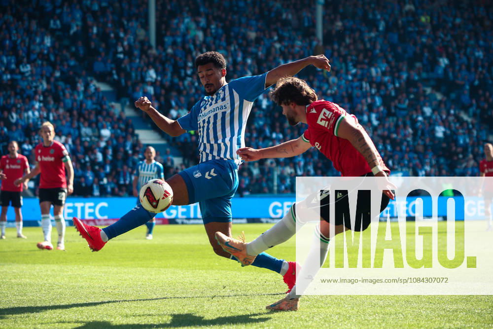 Germany Soccer 2. Bundesliga 2026–2027, Matchday 7: 1. FC Magdeburg vs. Hannover 96 at Avnet Arena Magdeburg; Cross by Kolja Oudenne of Hannover 96, 29