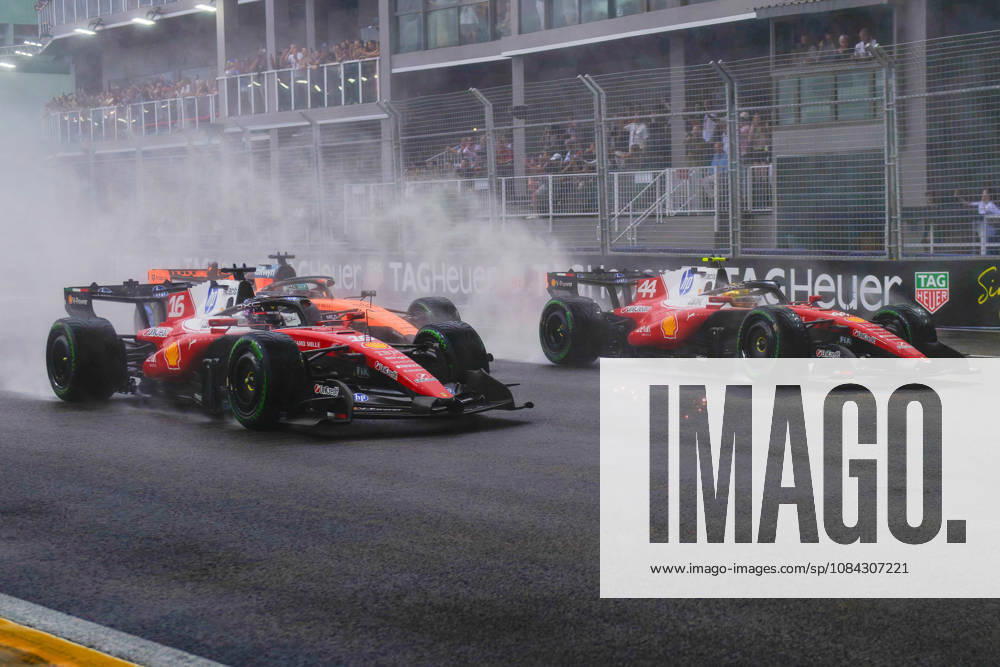 10th October 2026; Marina Bay, Singapore; Formula 1, Singapore Grand Prix, Sprint Race and Qualifying Day; The two Scuderia Ferrari HP battles for space on the grid DavidxAsh