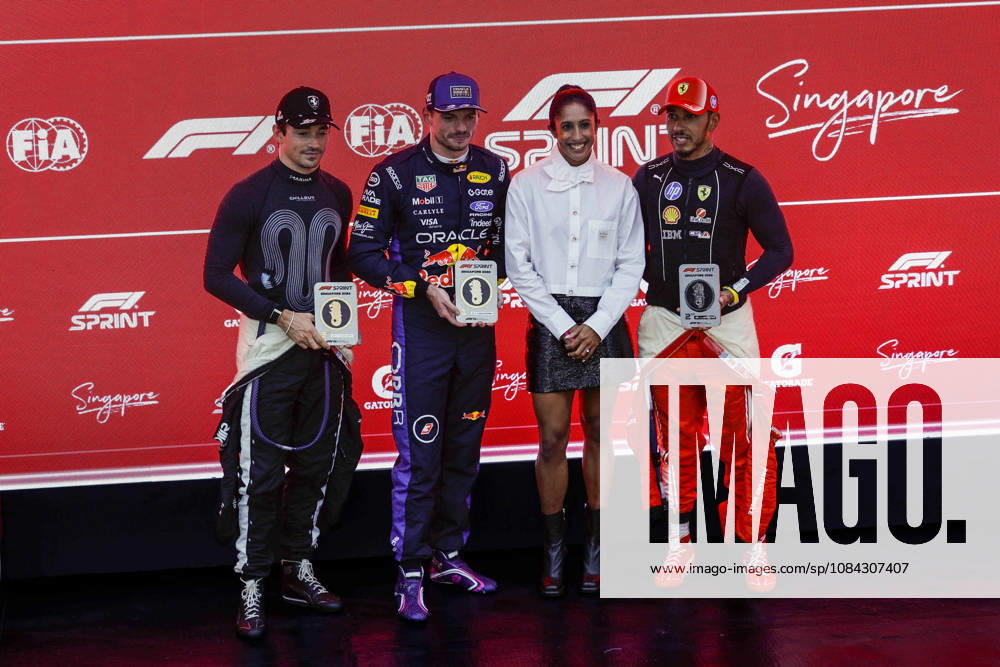 F1 - SINGAPORE GRAND PRIX 2026 LECLERC Charles (mco), Scuderia Ferrari SF-26, VERSTAPPEN Max (nld), Red Bull Racing Ford RB22, HAMILTON Lewis (gbr), Scuderia Ferrari SF-26, portrait during the 2026 Formula 1 Singapore Grand Prix, 17th round of the 2026 Formula One World Championship, WM, Weltmeisterschaft from October 9 to 11, 2026 on the Marina Bay Street Circuit, in Singapore, Singapore - SingaporeSingapore