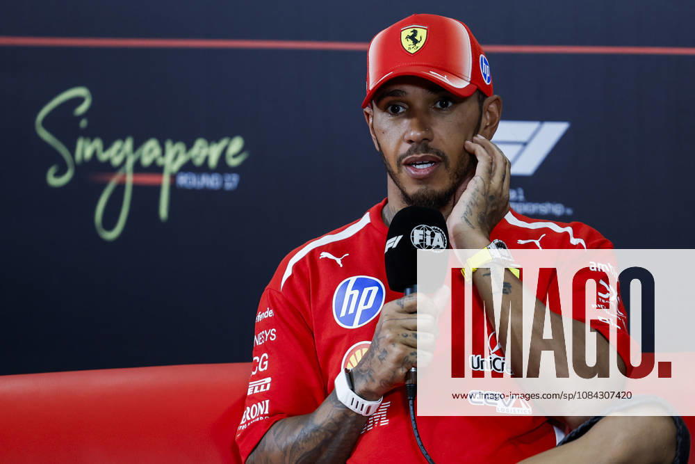 F1 - SINGAPORE GRAND PRIX 2026 Post Sprint Race, press conference, PK, Pressekonferenz HAMILTON Lewis (gbr), Scuderia Ferrari SF-26, portrait during the 2026 Formula 1 Singapore Grand Prix, 17th round of the 2026 Formula One World Championship, WM, Weltmeisterschaft from October 9 to 11, 2026 on the Marina Bay Street Circuit, in Singapore, Singapore - SingaporeSingapore