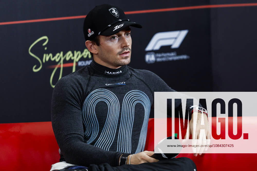 F1 - SINGAPORE GRAND PRIX 2026 Post Sprint Race, press conference, PK, Pressekonferenz LECLERC Charles (mco), Scuderia Ferrari SF-26, portrait, Cooling vest during the 2026 Formula 1 Singapore Grand Prix, 17th round of the 2026 Formula One World Championship, WM, Weltmeisterschaft from October 9 to 11, 2026 on the Marina Bay Street Circuit, in Singapore, Singapore - SingaporeSingapore