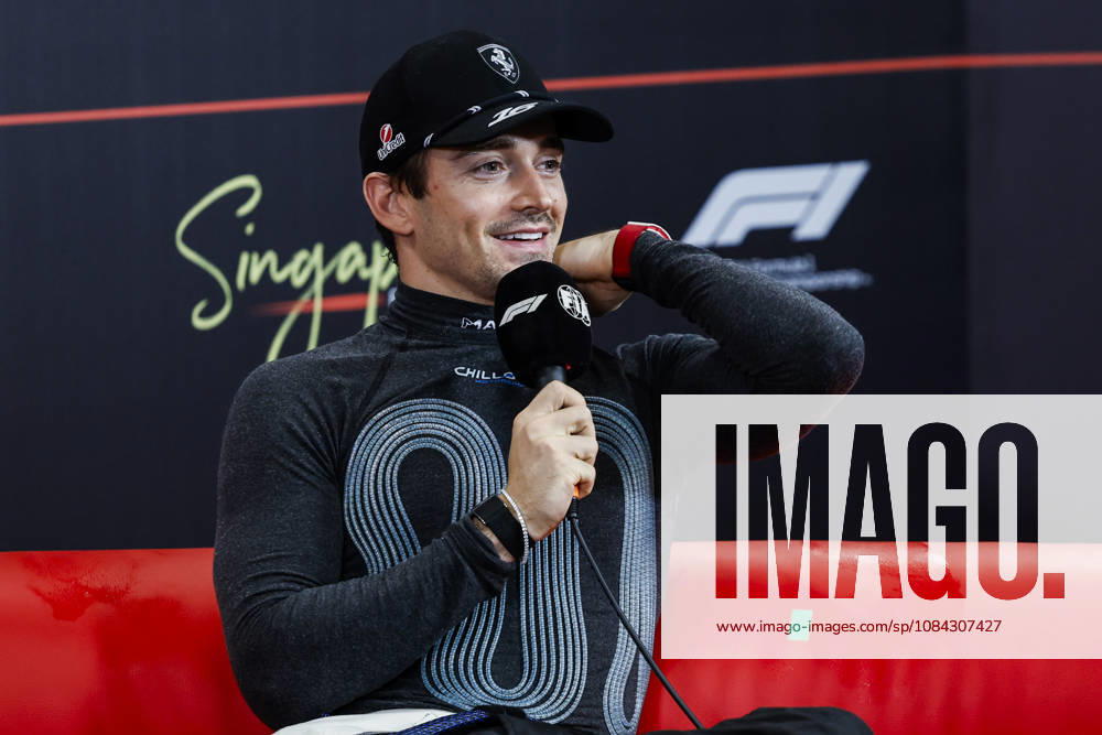 F1 - SINGAPORE GRAND PRIX 2026 Post Sprint Race, press conference, PK, Pressekonferenz LECLERC Charles (mco), Scuderia Ferrari SF-26, portrait, Cooling vest during the 2026 Formula 1 Singapore Grand Prix, 17th round of the 2026 Formula One World Championship, WM, Weltmeisterschaft from October 9 to 11, 2026 on the Marina Bay Street Circuit, in Singapore, Singapore - SingaporeSingapore