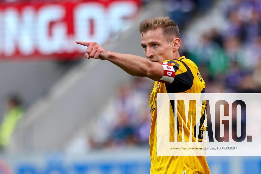 Soccer, 2. Bundesliga, VfL Osnabrück vs. SG Dynamo Dresden, Stadion an der Bremer Brücke, Matchday 7, 2026–2027 season: Niklas Hauptmann of SG Dynamo Dresden 27 celebrates after scoring the 0–1 goal. DFB regulations prohibit any use of photographs as image sequences and or quasi-video. Photo: WilkowskixPressefotoKochx, Lower Saxony, Germany