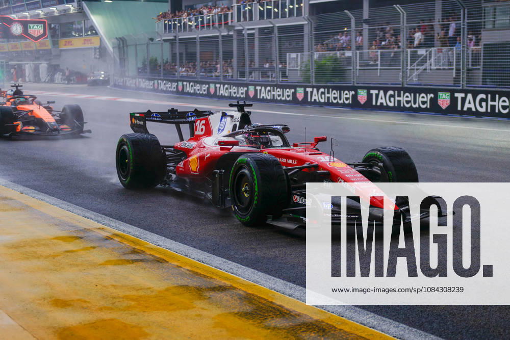 10th October 2026; Marina Bay, Singapore; Formula 1, Singapore Grand Prix, Sprint Race and Qualifying Day; Charles Leclerc (16) of Monaco and Scuderia Ferrari HP is close behind Lewis Hamilton (44) of Great Britain and Scuderia Ferrari HP DavidxAsh