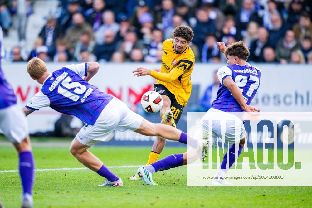 Soccer, 2026–2027, 2. Bundesliga, Matchday 7, VfL Osnabrück vs. SG Dynamo Dresden; Referees: Bjarke Jacobsen (Osnabrück), Ben Bobzien (Dresden), Robin Fabinski (Osnabrück); DFL regulations prohibit any use of photographs as image sequences and or quasi-video