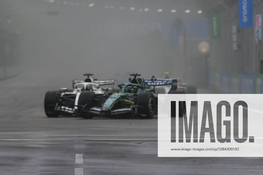 George Russell of Mercedes and Sergio Perez of Cadillac collide during the sprint on Saturday 10th October , Singapore Grand Prix 2026, Marina Bay Street Circuit. Singapore Singapore - ZUMAc251 20261010_znp_c251_037