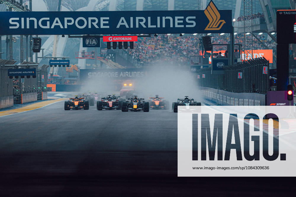 Formula 1 Singapore Airlines Singapore Grand Prix 3Max Verstappen (Oracle Red Bull Racing, 03) 63George Russell (Mercedes AMG Petronas Formula One Team, 63) 16Charles Leclerc (Scuderia Ferrari HP, 16) 44Lewis Hamilton (Scuderia Ferrari HP, 44) 1Lando Norris (McLaren Formula 1 Team, 01 ) 81Oscar Piastri (McLaren Formula 1 Team, 81) in Sprint Race at the Formula 1 Singapore Airlines Singapore Grand Prix 2026 10 10 2026