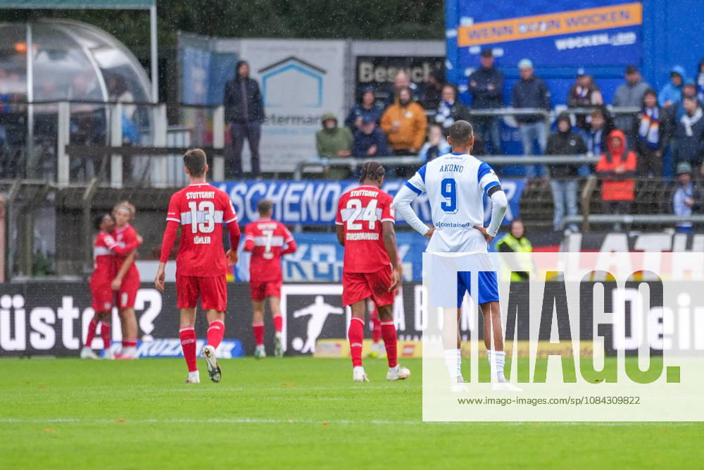 German Soccer, 3rd Division, Matchday 8, Hänsch Arena, Meppen, Emsland, Lower Saxony, SV Meppen vs. VfB Stuttgart U21, VfB Stuttgart II. Stuttgart took the lead in the 16th minute on a goal by Jarzinho Malanga (VfB Stuttgart U21, 27).