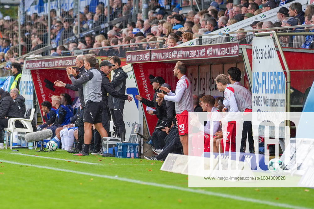 German Soccer, 3rd Division, Matchday 8, Hänsch Arena, Meppen, Emsland, Lower Saxony, SV Meppen vs. VfB Stuttgart U21, VfB Stuttgart II. Stuttgart took the lead in the 16th minute on a goal by Jarzinho Malanga (VfB Stuttgart U21, 27).