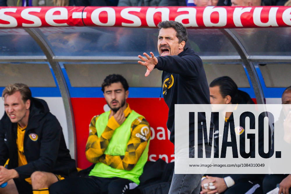 Soccer, 2026–2027, 2. Bundesliga, Matchday 7, VfL Osnabrück vs. SG Dynamo Dresden, Thomas Stamm, Coach of Dresden. DFL regulations prohibit any use of photographs as image sequences and or quasi-video.