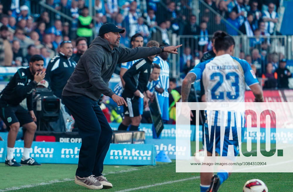 Germany Soccer 2. Bundesliga 2026–2027, Matchday 7: 1. FC Magdeburg vs. Hannover 96 at Avnet Arena Magdeburg; Gestures, Body Language, Emotion; Sandro Wagner, Coach of Hannover 96