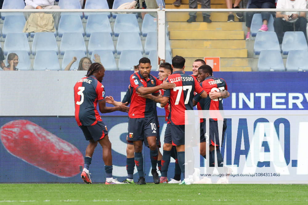 GenoaÕs Milutin Osmajic celebrates after scoring a goal for his team during the Serie A soccer match between Genoa and Fiorentina at the Luigi Ferraris Stadium in Genoa, Italy - Saturday, October 10, 2026. - Soccer .