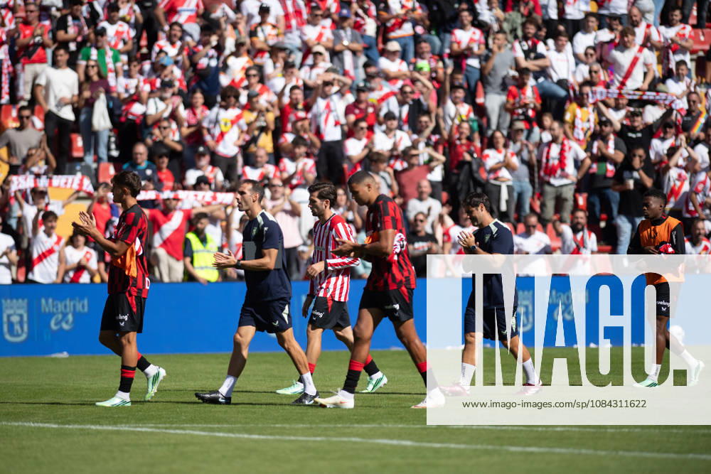 ESP LaLiga EA Sports Rayo Vallecano vs. Athletic Club: Athletic Bilbao players leaving the field after the match was suspended during the LaLiga EA Sports game between Rayo Vallecano and Athletic Club, played at Vallecas Stadium in Madrid on October 10, 2026, in Spain. Spain Soccer