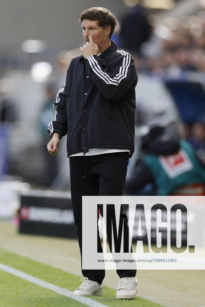 Coach Merlin Polzin of HSV in action during the Bundesliga match between TSG 1899 Hoffenheim and Hamburger SV at the PreZero Arena in Sinsheim, Germany, on October 10, 2026, Sinsheim, Germany, on October 10, 2026. DFB and DFL regulations prohibit any use of photographs as image sequences and or quasi-video,