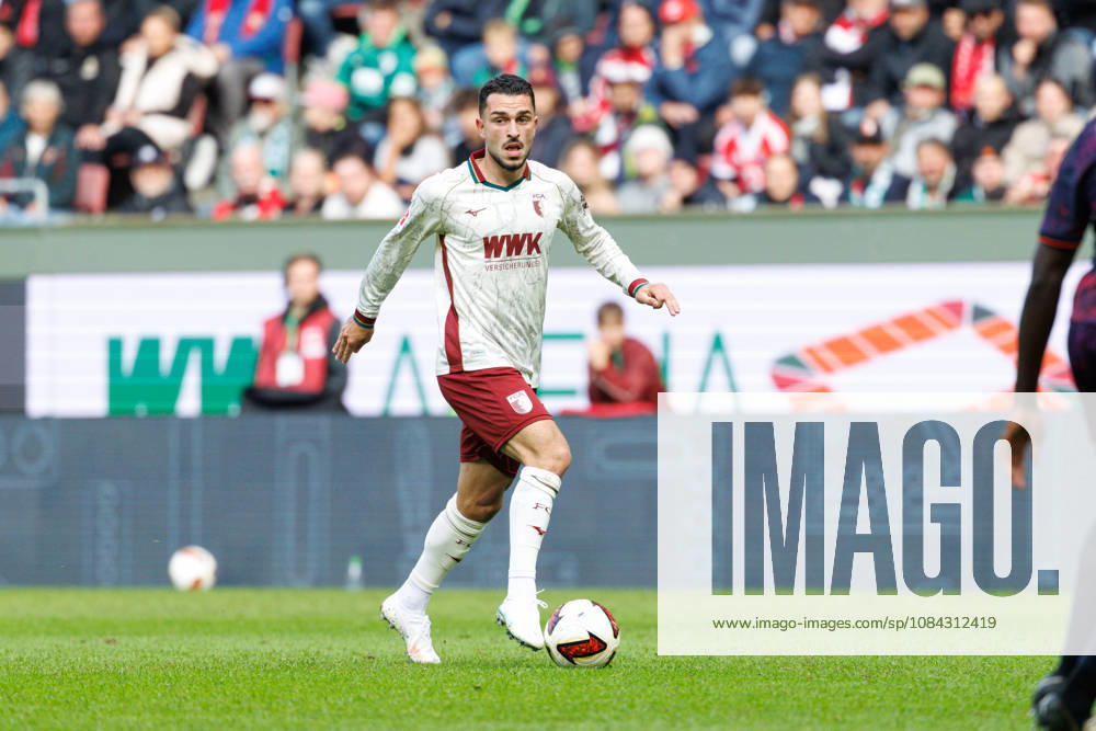 Arijon Ibrahimovic, 21, FC Augsburg, during the match between FC Augsburg and FC Bayern Munich, soccer, men s, Bundesliga, 2026–2027, Matchday 5 on October 10, 2026, in Augsburg, WWK ARENA. DFL and DFB regulations prohibit any use of photographs as image sequences and or quasi-video. Bavaria, Germany