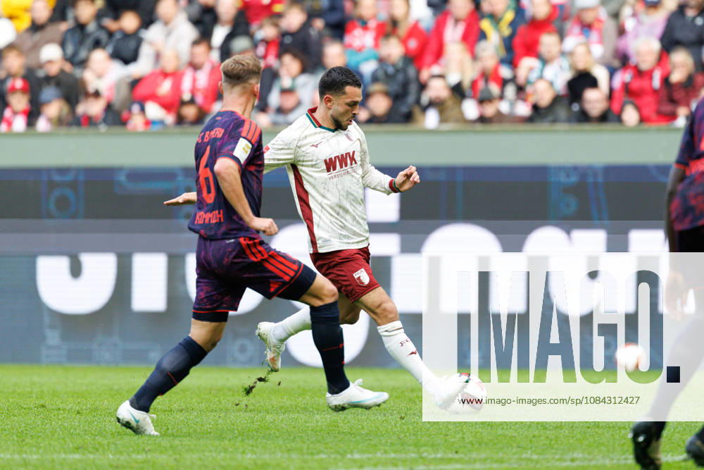 Arijon Ibrahimovic, 21, FC Augsburg, during the match between FC Augsburg and FC Bayern Munich, soccer, men s, Bundesliga, 2026–2027, Matchday 5 on October 10, 2026, in Augsburg, WWK ARENA. DFL and DFB regulations prohibit any use of photographs as image sequences and or quasi-video. Bavaria, Germany