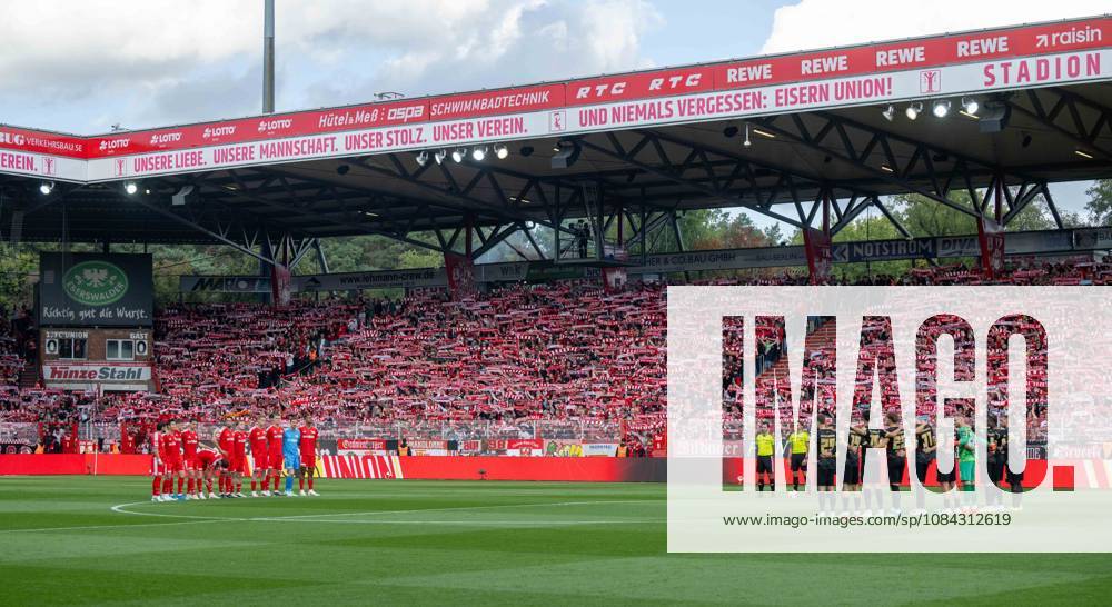 Soccer, Men s, 2026–2027 Season, Bundesliga 1, Matchday 5, 1. FC Union Berlin vs. SV 07 Elversberg, a minute of silence for the four teenage moped riders who died in an accident in Biesenthal Barnim, October 10, 2026,