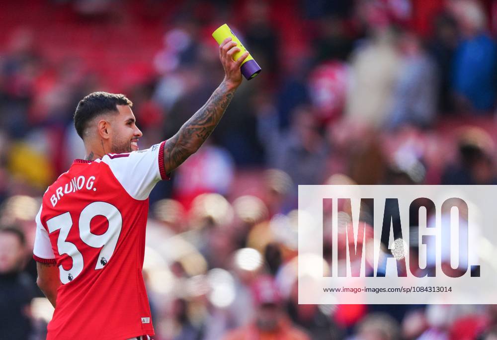 Bruno Guimaraes of Arsenal, player of the match with his award at full time Arsenal v Leeds United, Premier League, Football, Emirates Stadium, London, UK - 10 Oct 2026London Emirates Stadium United Kingdom