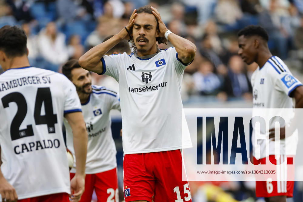 Yussuf Poulsen, Hamburger SV, 15, facial expressions, emotion, Germany, soccer, Bundesliga 1, Matchday 5, 2026–2027, TSG Hoffenheim vs. Hamburger SV, October 10, 2026, Sinsheim SNP Arena, Germany