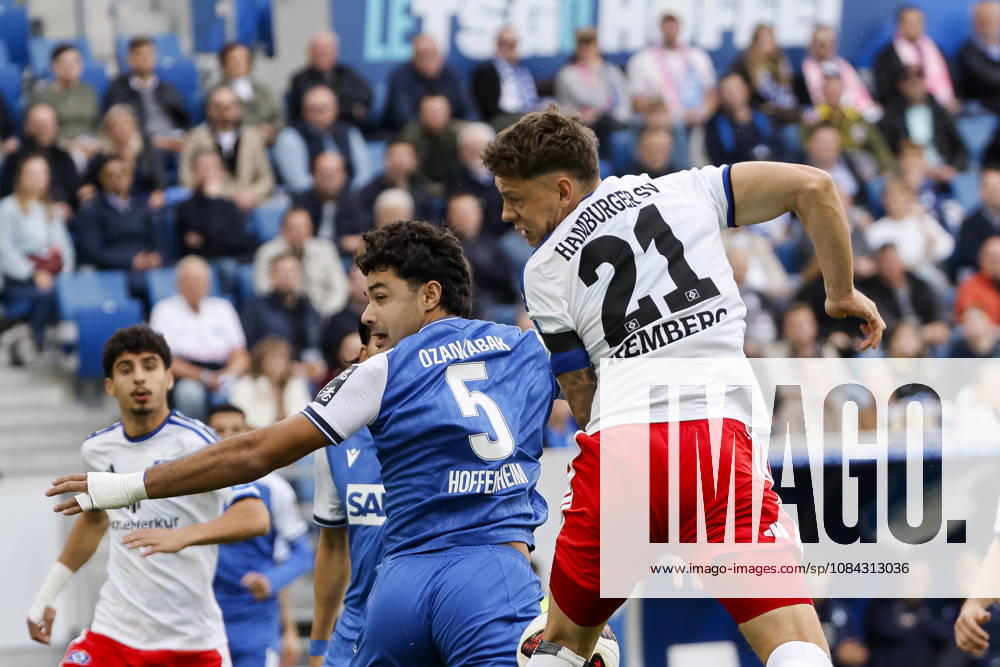 Ozan Kabak, TSG Hoffenheim, 05, and Nicolai Remberg, Hamburger SV, 21, Germany, Soccer, Bundesliga 1, Matchday 5, 2026–2027, TSG Hoffenheim vs. Hamburger SV, October 10, 2026, Sinsheim SNP Arena, Germany