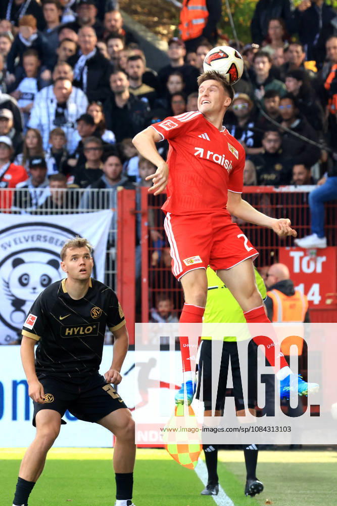 GER, Soccer, Bundesliga 1, 2026–2027, Alte Foersterei, 1 FC Union vs. SV Elsversberg, Matchday 5 Michel Aebischer 1 FC Union Berlin 20, LASSE GUENTHER Elversberg 21 1st Division DFB DFL regulations prohibit any use of photographs as image sequences and or quasi-video nordphoto GmbH Engler Berlin Alte Foersterei Stadium Berlin Germany