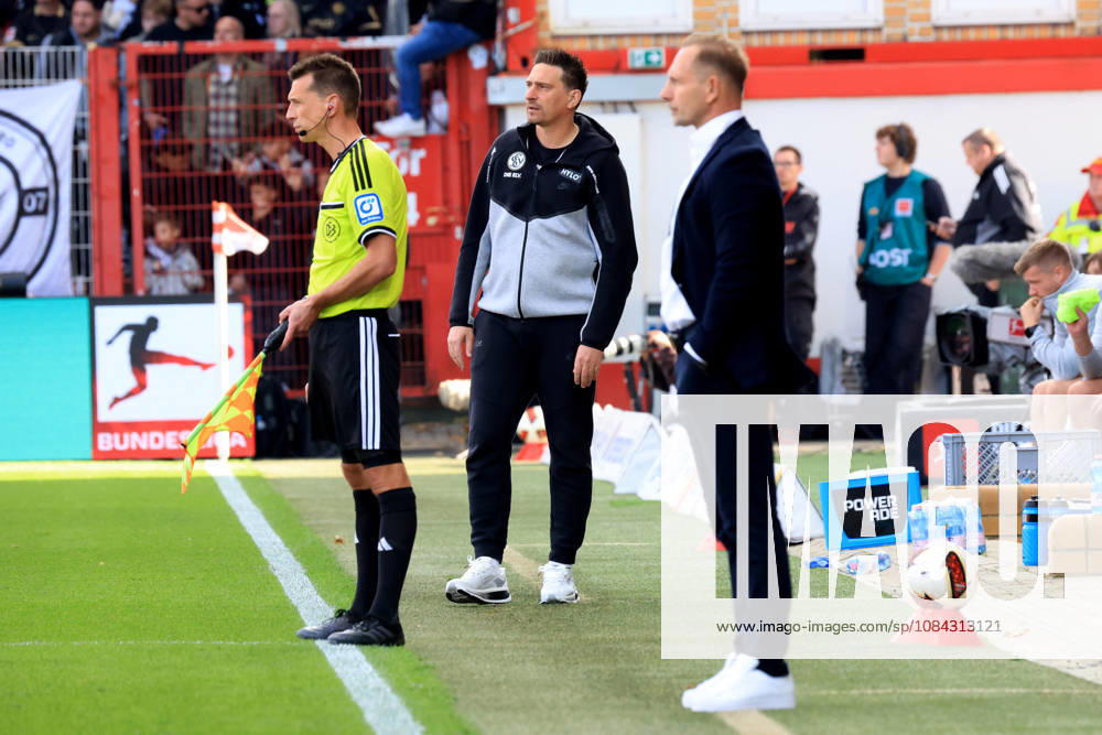 GER, Soccer, Bundesliga 1, 2026–2027, Alte Foersterei, 1 FC Union vs. SV Elsversberg, Matchday 5 Head Coach Mauro Lustrinelli 1 FC Union Berlin, Coach VINCENT WAGNER Elversberg 1st League DFB DFL regulations prohibit any use of photographs as image sequences and or quasi-video nordphoto GmbH Engler Berlin Alte Foersterei Stadium Berlin Germany
