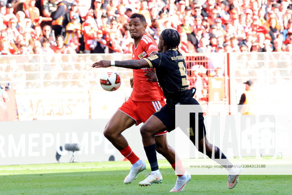 GER, Soccer, Bundesliga 1, 2026–2027, Alte Foersterei, 1. FC Union vs. SV Elsversberg, Matchday 5: Ohis Felix Uduokhai (1. FC Union Berlin 2), Noel Futkeu (Elversberg 9). DFB and DFL regulations prohibit any use of photographs as image sequences and or quasi-video. nordphoto GmbH, Engler, Berlin, Alte Försterei Stadium, Berlin, Germany