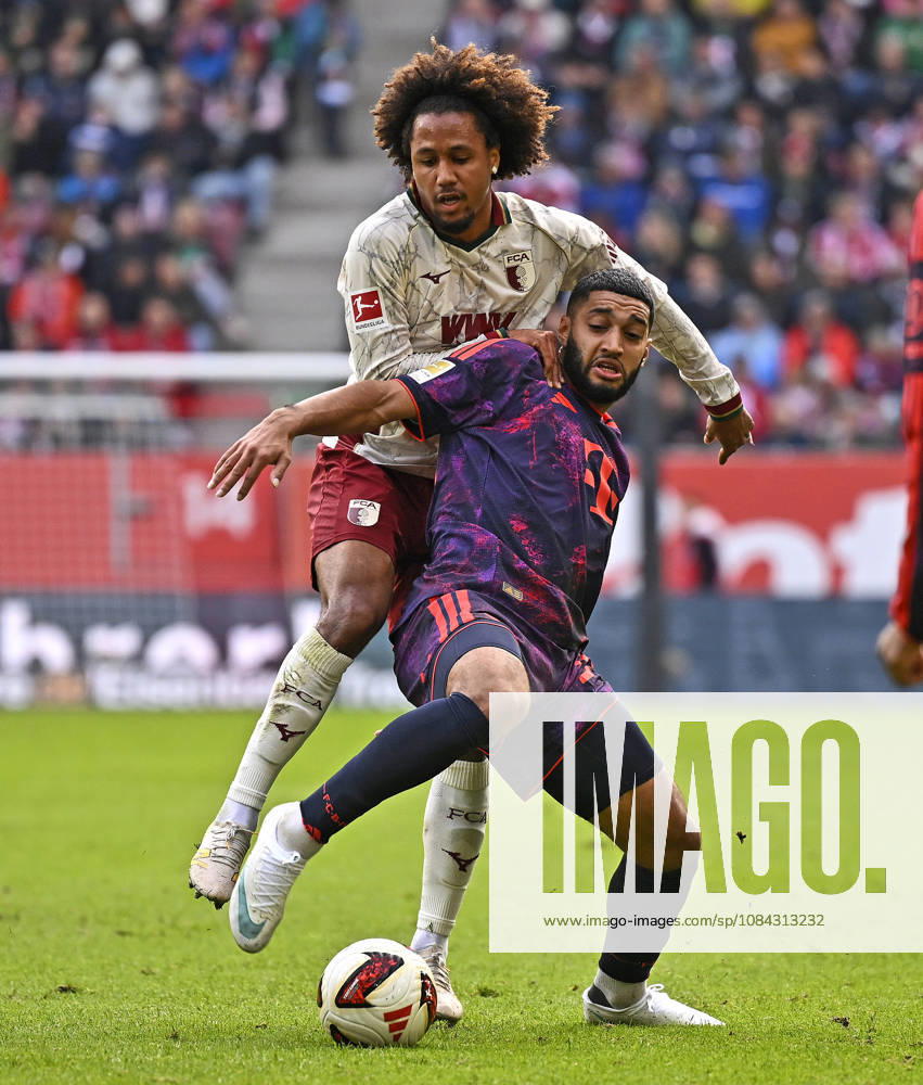 2026–2027 Bundesliga Season, Matchday 5, FC Augsburg vs. FC Bayern Munich, at the WWK Arena in Augsburg, from left: Han Noah Massengo (FC Augsburg) vs. Ismael Saibari (FC Bayern Munich)