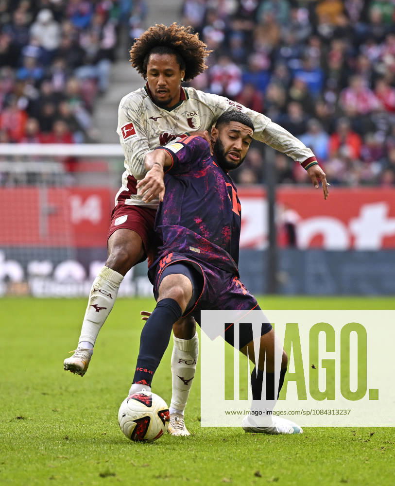 2026–2027 Bundesliga Season, Matchday 5, FC Augsburg vs. FC Bayern Munich, at the WWK Arena in Augsburg, from left: Han Noah Massengo (FC Augsburg) vs. Ismael Saibari (FC Bayern Munich)