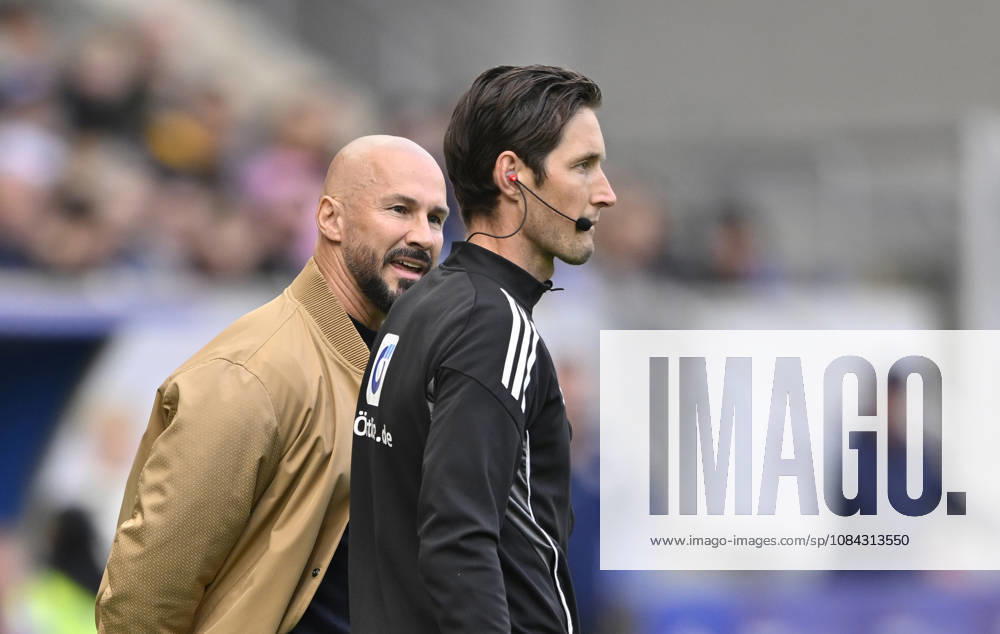 Coach Christian Ilzer of TSG 1899 Hoffenheim gets angry during a discussion with fourth official Dr. Matthias Joellenbeck following Ozan Kabak s injury; TSG 1899 Hoffenheim 05; referee Harm Osmers sends assistant coach off due to head injury from Fels; TSG 1899 Hoffenheim vs. Hamburger SV (HSV), October 10, 2026. DFL regulations prohibit any use of photographs as image sequences and or quasi-video. TSG 1899 Hoffenheim vs. Hamburger SV (HSV)