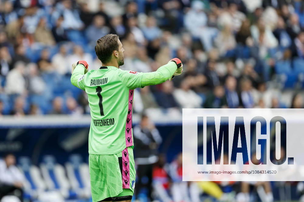 Oliver Baumann, TSG Hoffenheim, 01, facial expressions, emotion, Germany, soccer, Bundesliga 1, Matchday 5, 2026–2027, TSG Hoffenheim vs. Hamburger SV, October 10, 2026, Sinsheim SNP Arena, Germany