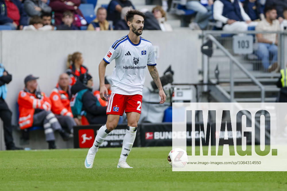 Fabio Vieira, Hamburger SV, 20 on the ball, Germany, soccer, Bundesliga 1, Matchday 5, 2026–2027, TSG Hoffenheim vs. Hamburger SV, October 10, 2026, Sinsheim SNP Arena, Germany
