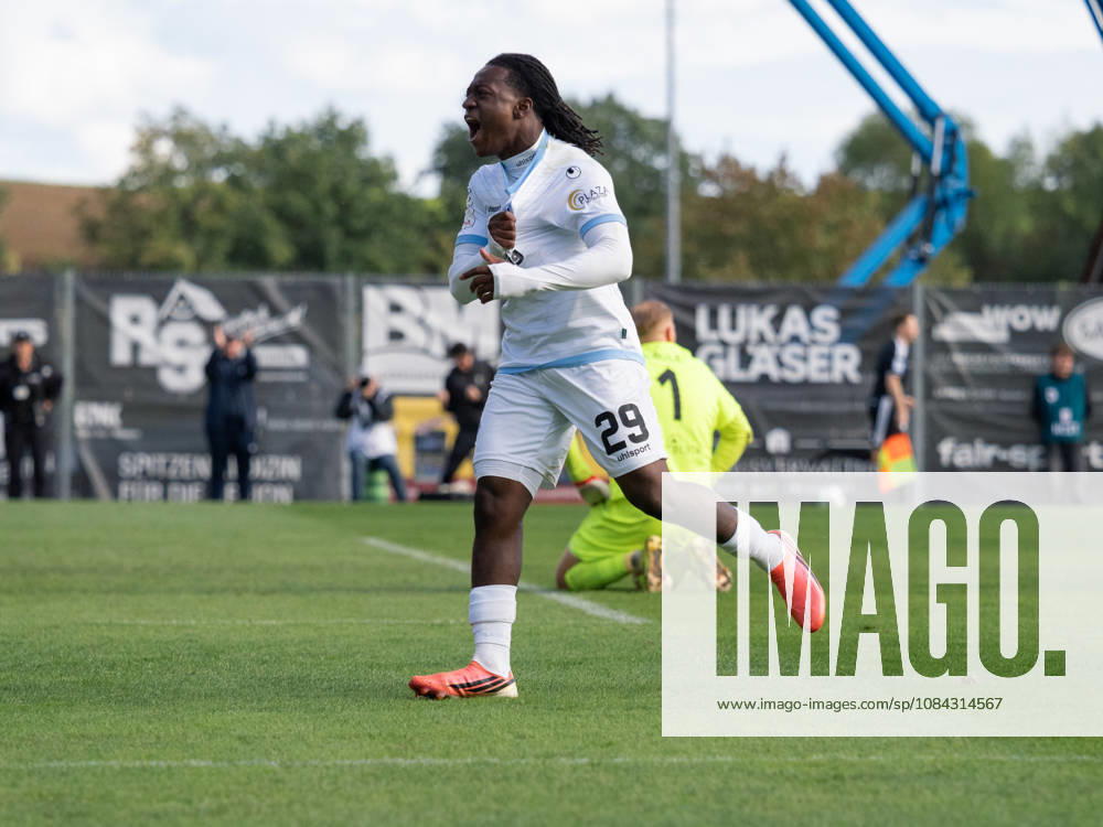 Goal to make it 1–4 by Nolan Muteba N Tumba, SV Waldhof Mannheim, 29 goal celebrations, GER, Soccer, SG Sonnenhof Grossaspach vs. SV Waldhof Mannheim, 3rd Division, Matchday 8, Aspach, 2026–2027 season, October 10, 2026, Germany, Soccer, SG Sonnenhof Grossaspach vs. SV Waldhof Mannheim, 3rd Division, Matchday 8, Aspach, 2026–2027 season, October 10, 2026, Aspach