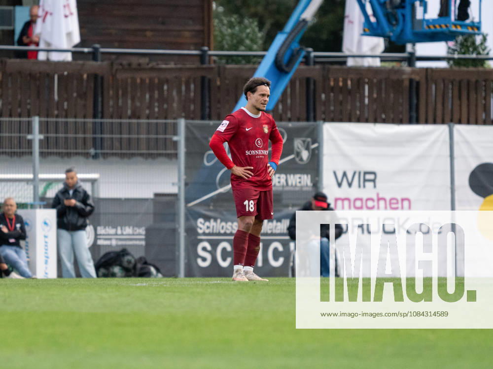 Niklas Pollex, SG Sonnenhof Grossaspach, 18, disappointed after a 1-5 loss to Leon Schurer, SG Sonnenhof Grossaspach, 37, GER, Soccer, SG Sonnenhof Grossaspach vs. SV Waldhof Mannheim, 3rd Division, Matchday 8, Aspach, 2026–2027 season, October 10, 2026 GER, Soccer, SG Sonnenhof Grossaspach vs. SV Waldhof Mannheim, 3rd Division, Matchday 8, Aspach, 2026–2027 season, October 10, 2026 Aspach