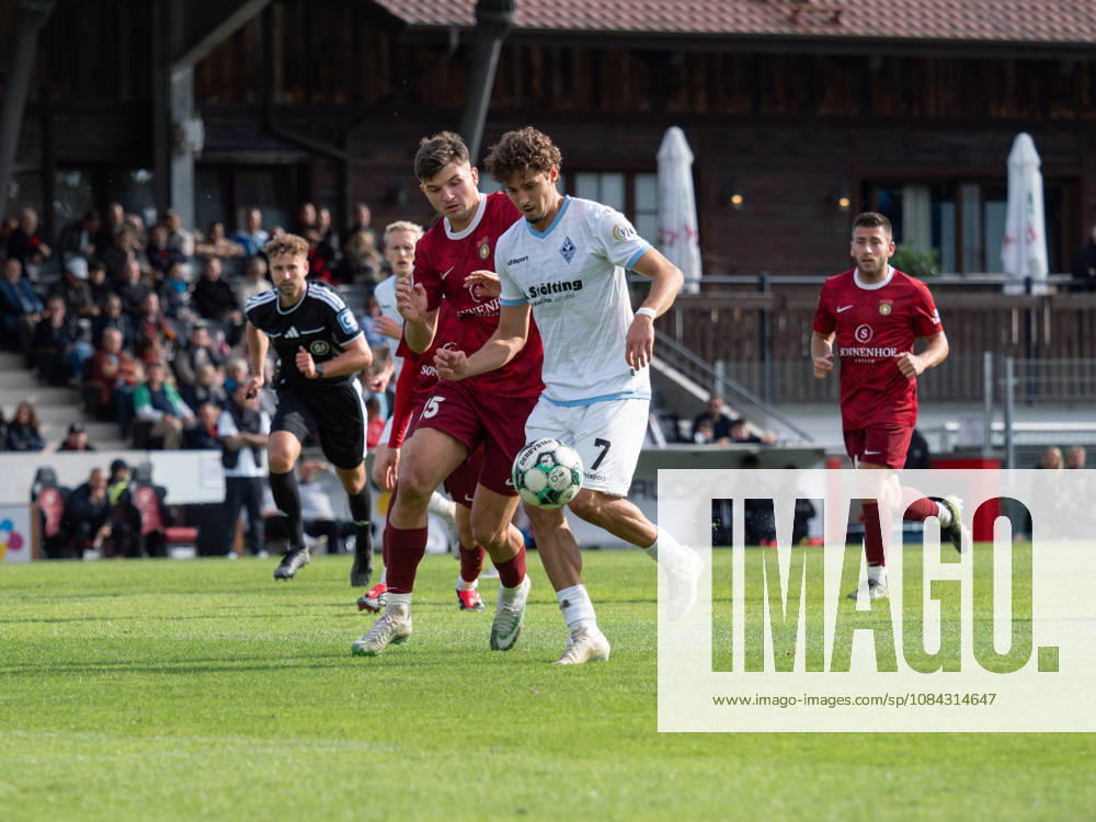 Tackle between Antonis Aidonis (SG Sonnenhof Grossaspach, No. 15) and Lovis Bierschenk (SV Waldhof Mannheim), 07, Running duel, Sprint duel, Possession GER, Soccer, SG Sonnenhof Grossaspach vs. SV Waldhof Mannheim, 3rd Division, Matchday 8, Aspach, 2026–2027 season, October 10, 2026 GER, Soccer, SG Sonnenhof Grossaspach vs. SV Waldhof Mannheim, 3rd Division, Matchday 8, Aspach, 2026–2027 season, October 10, 2026 Aspach
