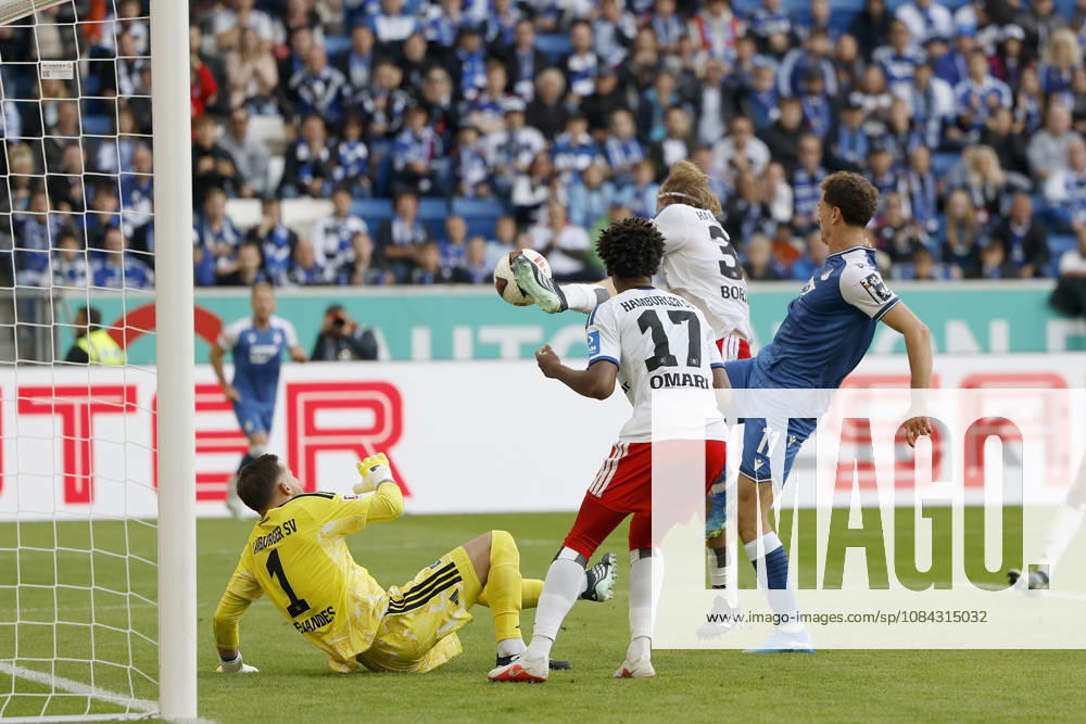Fisnik Asllani of TSG Hoffenheim scores the goal to tie the game at 1–1 and celebrates the goal during the Bundesliga match between TSG 1899 Hoffenheim and Hamburger SV at the PreZero Arena, Sinsheim, Germany, on October 10, 2026, in action during the Bundesliga match between TSG 1899 Hoffenheim and Hamburger SV at the PreZero Arena, Sinsheim, Germany, on October 10, 2026. DFB and DFL regulations prohibit any use of photographs as image sequences and or quasi-video,