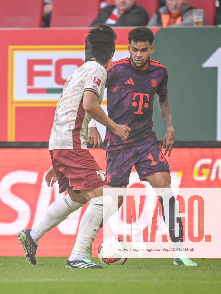 Youngwoo Seol of FC Augsburg and Luis Diaz of FC Bayern Munich battle for the ball during the Bundesliga match between FC Augsburg and FC Bayern Munich, WWK Arena on October 10, 2026, in Augsburg, Germany. Photo by Harry Langer, DeFodi Images. Youngwoo Seol of FC Augsburg and Luis Diaz of FC Bayern Munich battle for the ball during the Bundesliga match between FC Augsburg and FC Bayern Munich at WWK Arena on October 10, 2026 in Augsburg, Germany. Photo by Harry Langer, DeFodi Images. DFB and DFL regulations prohibit any use of photographs as image sequences and or quasi-video. Photo by Harry Langer, DeFodi Images. DFB and DFL regulations prohibit any use of photographs as imSEQUENCES AND OR QUASI-VIDEO