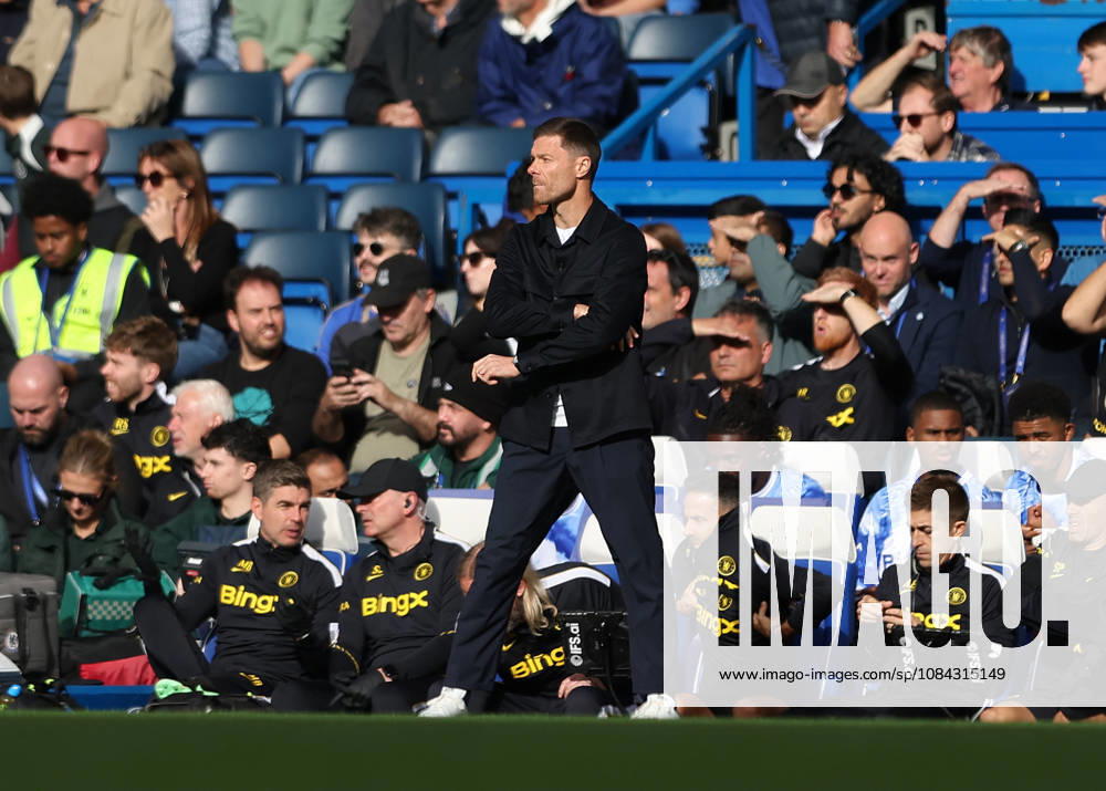 10th October 2026; Stamford Bridge, London, England; Premier League Football, Chelsea versus Bournemouth; Chelsea manager Xabi Alonso observing his players from the touchline JohnxPatrickxFletcher