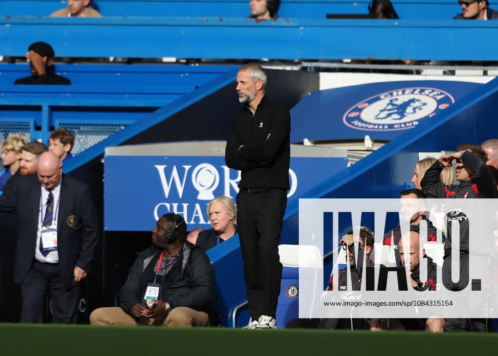 10th October 2026; Stamford Bridge, London, England; Premier League Football, Chelsea versus Bournemouth; AFC Bournemouth manager Marco Rose observing his players from the touchline JohnxPatrickxFletcher