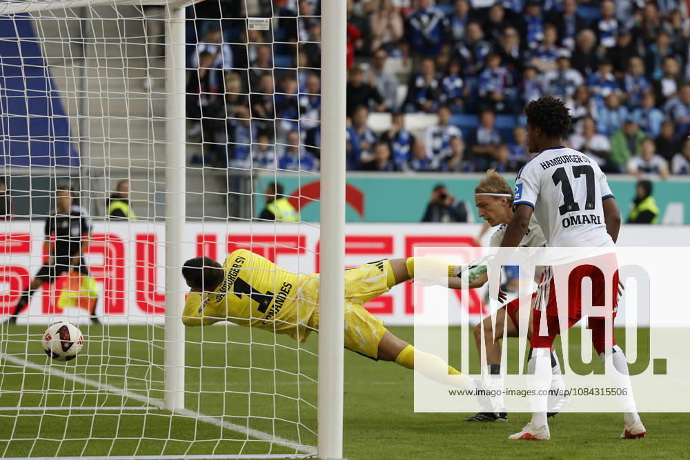 Sebastiaan Bornauw of HSV scores an own goal, tying the score at 1-1, and celebrates the goal during the Bundesliga match between TSG 1899 Hoffenheim and Hamburger SV at the PreZero Arena, Sinsheim, Germany, on October 10, 2026, in action during the Bundesliga match between TSG 1899 Hoffenheim and Hamburger SV at the PreZero Arena, Sinsheim, Germany, on October 10, 2026. DFB and DFL regulations prohibit any use of photographs as image sequences and or quasi-video,