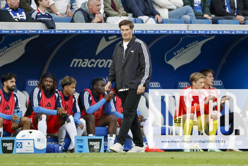 Merlin Polzin, Hamburger SV, Coach, Germany, Soccer, Bundesliga 1, Matchday 5, 2026–2027, TSG Hoffenheim vs. Hamburger SV, October 10, 2026, Sinsheim SNP Arena, Germany