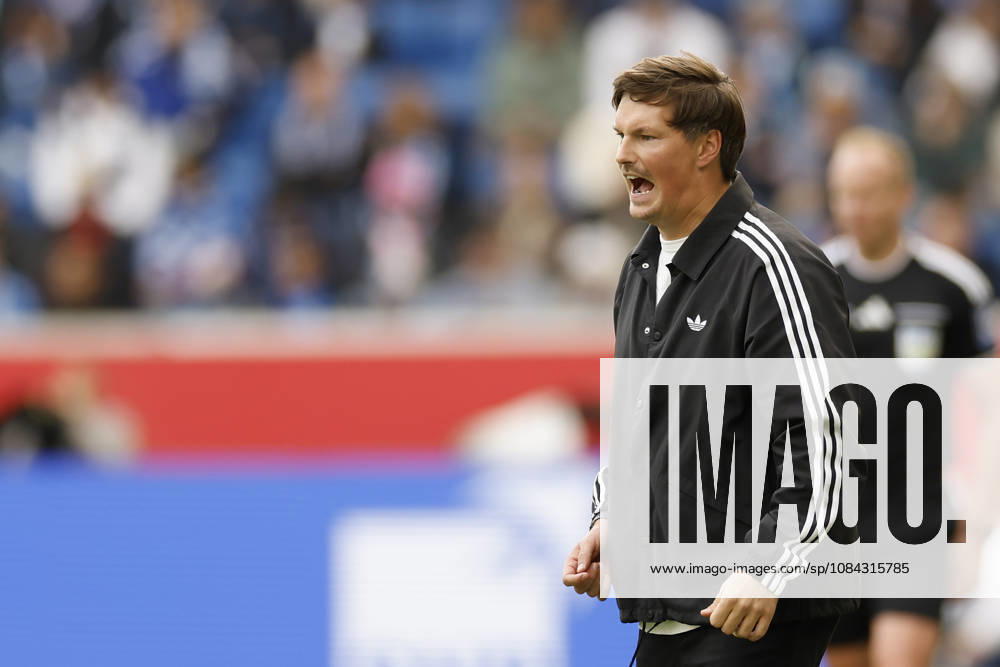 Coach Merlin Polzin of HSV in action during the Bundesliga match between TSG 1899 Hoffenheim and Hamburger SV at the PreZero Arena in Sinsheim, Germany, on October 10, 2026, Sinsheim, Germany, on October 10, 2026. DFB and DFL regulations prohibit any use of photographs as image sequences and or quasi-video,