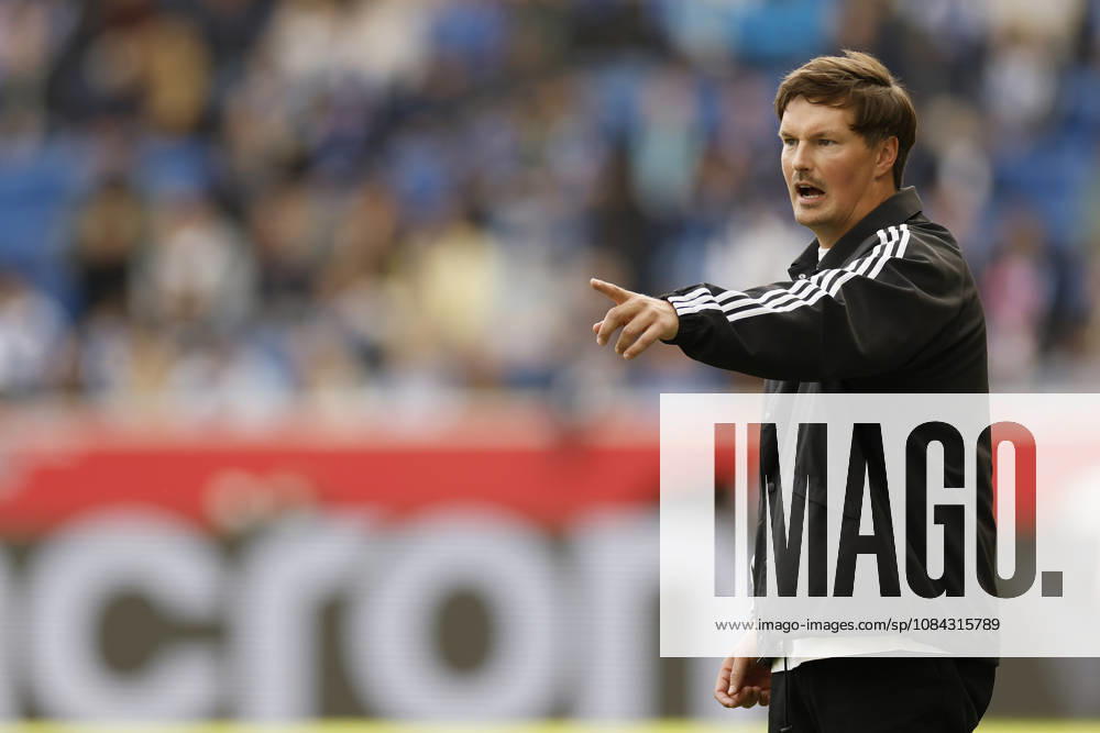 Coach Merlin Polzin of HSV in action during the Bundesliga match between TSG 1899 Hoffenheim and Hamburger SV at the PreZero Arena in Sinsheim, Germany, on October 10, 2026, Sinsheim, Germany, on October 10, 2026. DFB and DFL regulations prohibit any use of photographs as image sequences and or quasi-video,