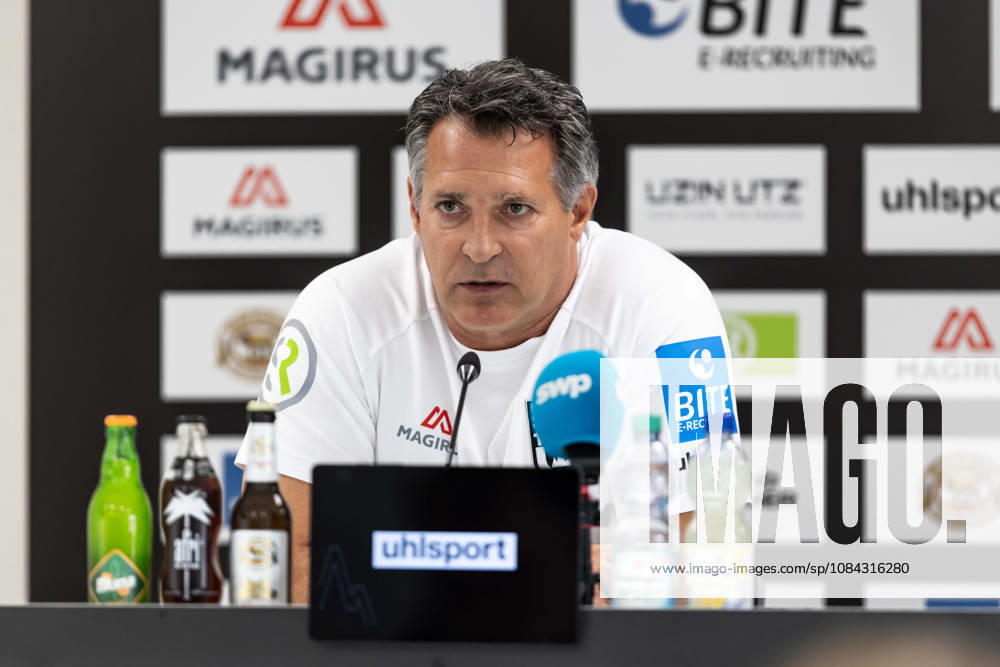 SSV Ulm 1846 Soccer vs. Eintracht Frankfurt II, Soccer, Regionalliga Southwest, Matchday 11, Donaustadion Ulm, October 26, 2010; Post-match press conference; cropped single image; portrait of Alois Schwartz, SSV Ulm 1846 soccer, coach and sporting director; SSV Ulm 1846 Soccer vs. Eintracht Frankfurt II, Soccer, Regionalliga Southwest, Matchday 11, Donaustadion Ulm, October 26, Photo by Lucca Fundel, Ulm, Donaustadion, Baden-Württemberg, Germany
