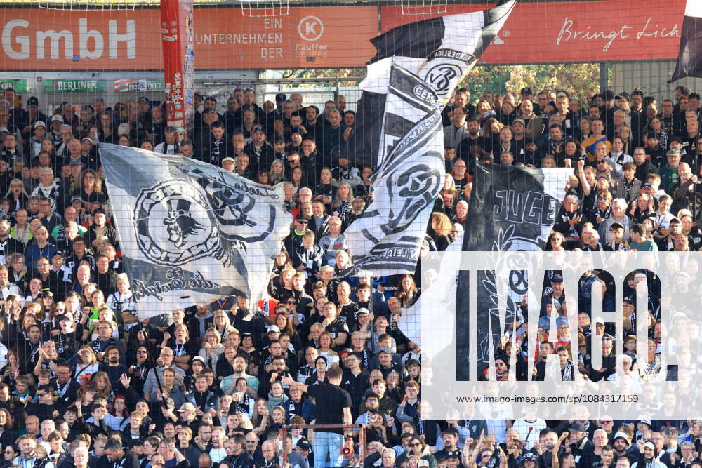 GER, Soccer, Bundesliga 1, 2026–2027, Alte Foersterei, 1. FC Union vs. SV Elsversberg, Matchday 5, Elversberg Fan Block, 1st Division, DFB, DFL regulations prohibit any use of photographs as image sequences and or quasi-video. nordphoto GmbH, Engler, Berlin, Alte Foersterei Stadium, Berlin, Germany