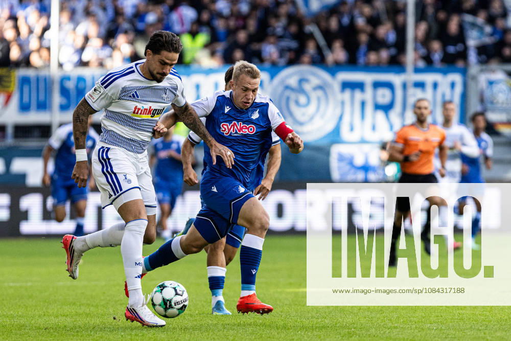 3rd Division: MSV Duisburg vs. TSG Hoffenheim II, October 10, 2026; Lex Tyger Lobinger (MSV Duisburg), 9; Valentin Lässig (TSG Hoffenheim II), 6; 3rd Division, Matchday 8: MSV Duisburg vs. TSG Hoffenheim II at Schauinsland Reisen Arena, Duisburg, October 10, 2026 DFB regulations prohibit any use of photographs as image sequences and or quasi-video