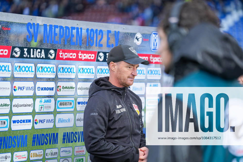 German Soccer, 3rd Division, Matchday 8, Hänsch Arena, Meppen, Emsland, Lower Saxony, SV Meppen vs. VfB Stuttgart U21, VfB Stuttgart II Coach Nico Willig, Interview with VfB Stuttgart U21