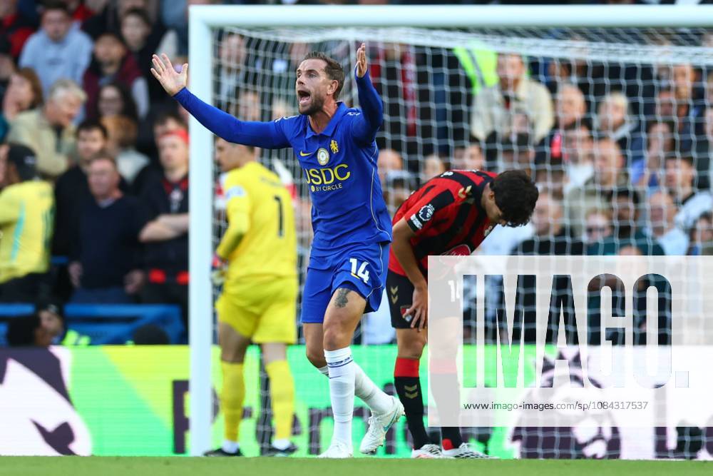Jordan Henderson of Chelsea reacts after a missed chance Chelsea v Bournemouth, Premier League, Football, Stamford Bridge, London, UK - 10 Oct 2026London Stamford Bridge United Kingdom